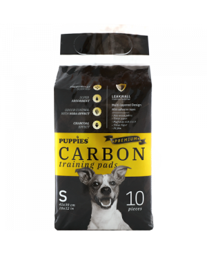 Puppies carbon S - размер 45х30 - хигиенна подложка за кучета с активен въглен 10 бр.