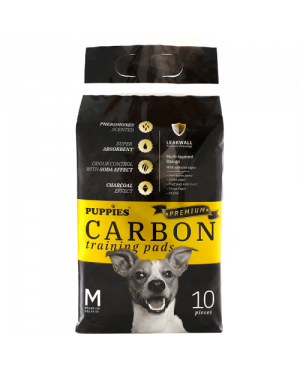 Puppies carbon М - размер 60х40 - хигиенна подложка за кучета с активен въглен 10 бр.