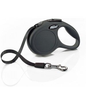 автоматичен повод Flexi classic  S - 5м. до15 кг. лента,черен