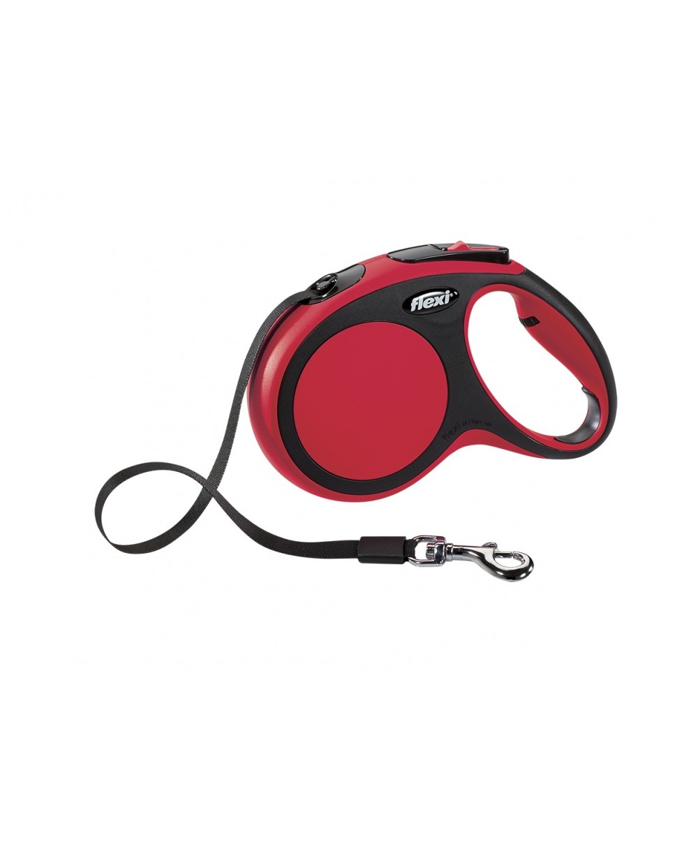 автоматичен повод Flexi comfort S - 5м. до 15 кг. лента,червен