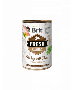 Консерва за кучета, свежо меню Brit Fresh Turkey with Peas - пуешко и грах 400гр.