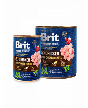Консерва за кучета Brit Premium Chicken with Hearts - Пилешко и сърца 800гр.