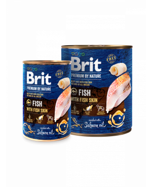 Консерва за кучета Brit Premium Fish with Fish Skin - Риба 800гр.