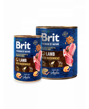 Консерва за кучета Brit Premium Lamb with Buckwheat - Агнешко и елда 800гр.