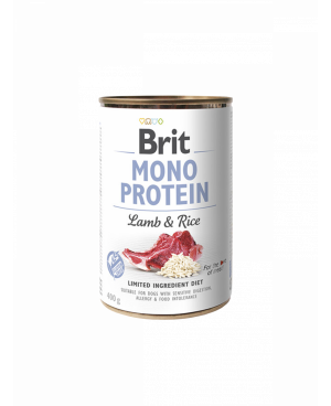 Консерва за кучета 100% чист протеин BRIT MONO PROTEIN LAMB & RICE - агнешко и ориз 400гр.