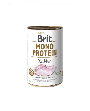 Консерва за кучета 100% чист протеин BRIT MONO PROTEIN – RABBIT - заешко 400гр.