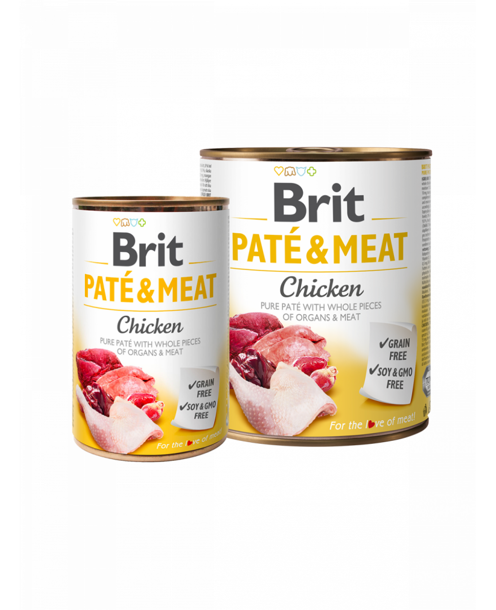 Консерва за кучета BRIT PATÉ & MEAT - CHICKEN - пилешко 800гр.