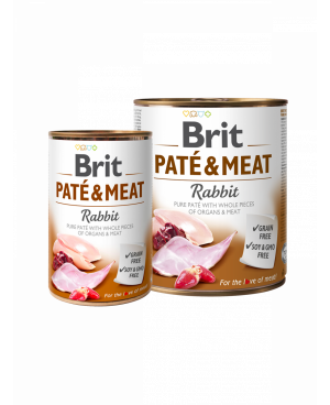 Консерва за кучета BRIT PATÉ & MEAT - RABBIT - заешко 800гр.