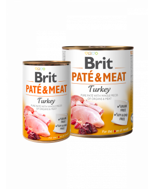 Консерва за кучета BRIT PATÉ & MEAT - TURKEY - пуешко 800гр.
