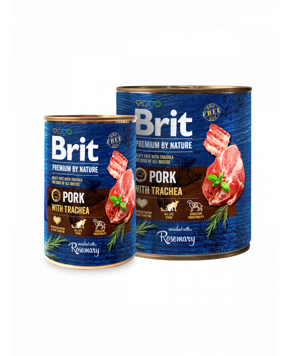 Консерва за кучета Brit Premium Pork with Trachea - Свинско и трахея 800гр.