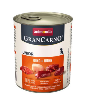 Консерва за кучета  GranCarno Junior - говеждо месо и пиле 800гр.