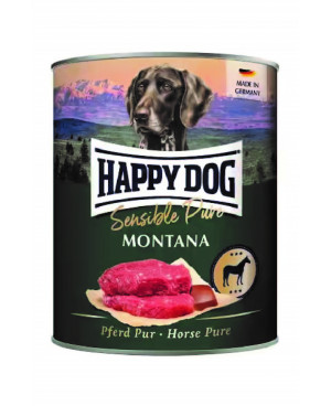 Консерва за кучета Happy Dog Montana - от прясно конско месо, без соя,растителни добавки, оцветители или консерванти 800 гр.