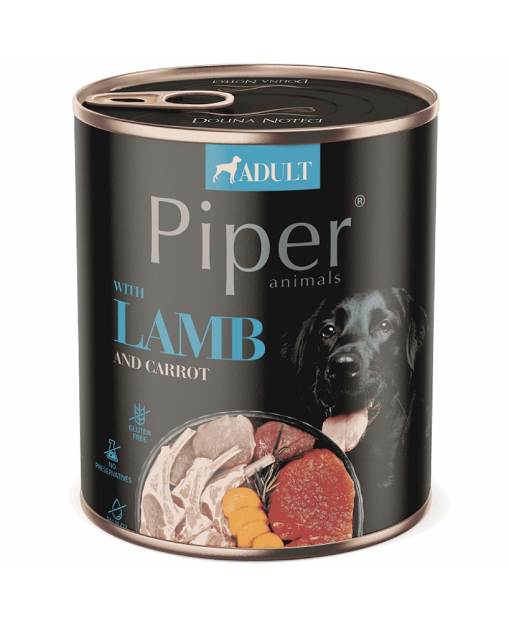 Консерва за кучета PIPER  - aгнешко и моркови 400гр.