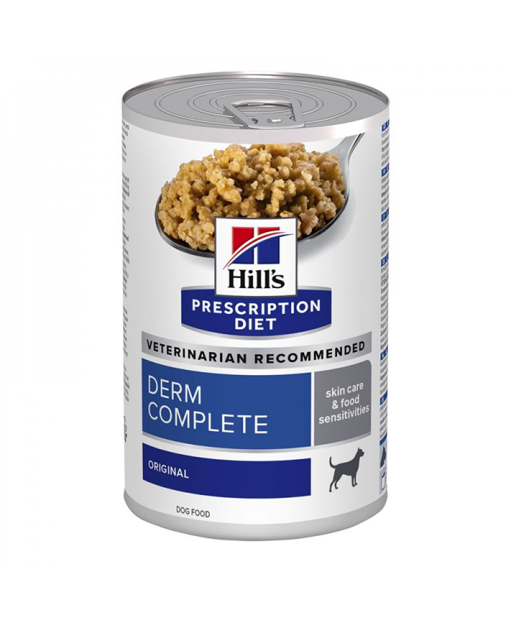 КОНСЕРВА ЗА КУЧЕТА HILL`S CANINE Derm Complete с яйца и ориз 370гр. при дерматити