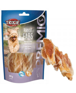 Лакомство за куче  - Trixie PREMIO Rabbit Ears - сушени заешки уши 80 гр.
