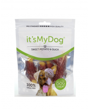 лакомство за куче Its My Dog Grain Free (без зърно) -сладък картоф и патица 85гр.