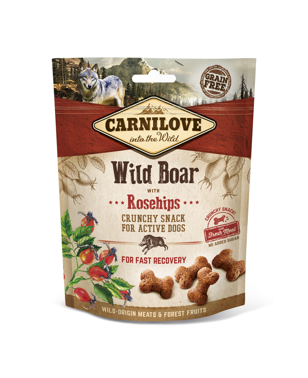 Меко лакомство Carnilove Dog Crunchy Wild Boar- с месо от глиган и шипки 200гр.