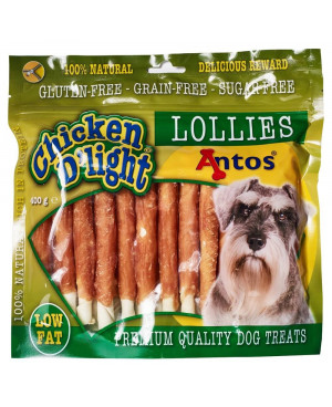 Лакомство Antos Chicken D'light lollies солети с пилешко филе 400 гр.