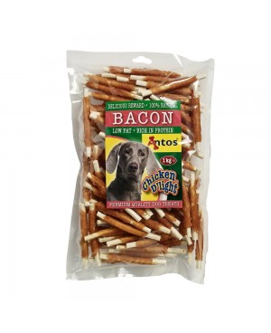 Лакомство Chicken light Bacon - пръчици обвити с пилешко месо,  1кг