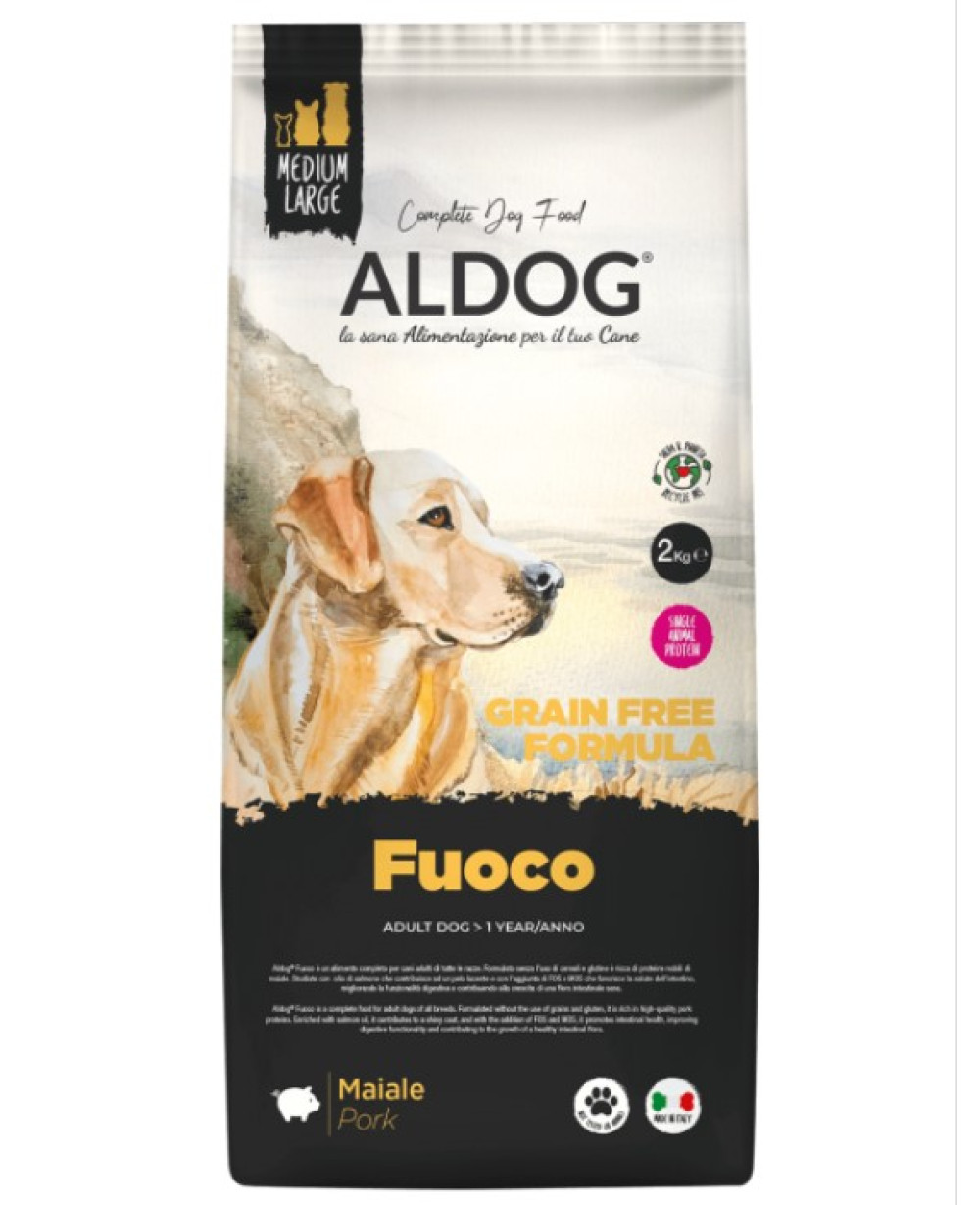 Aldog Grain Free Adult Medium/Large FUOCO - беззърнена храна със свинско