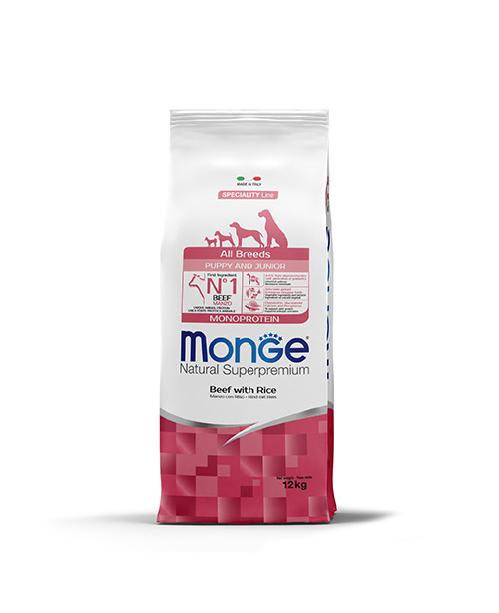 MONGE DOG PUPPY BEEF  - с ТЕЛЕШКО за КУЧЕТА 12кг.