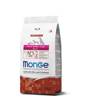 MONGE DOG ADULT EXTRA Small LAMB - с АГНЕШКО за КУЧЕТА 2.5кг.
