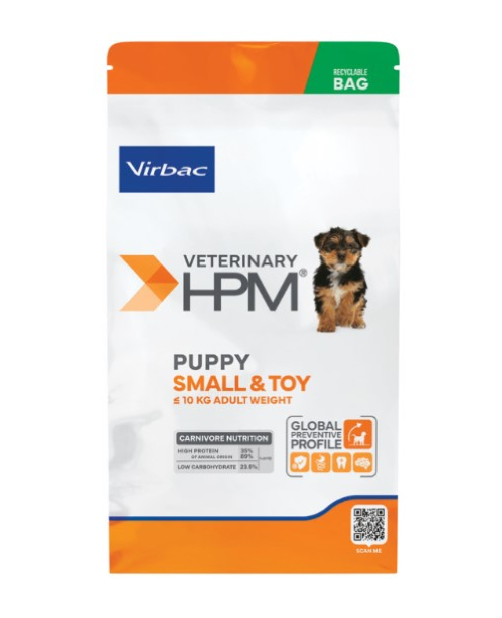 Суха храна VIRBAC VETERINARY HPM Puppy DOG SMALL & TOY за дребни породи до 10 м, 3 кг.