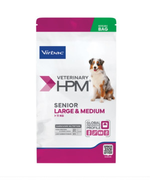 Суха храна VIRBAC VETERINARY HPM SENIOR LARGE & MEDIUM за породи над 6 г, 12 kg.