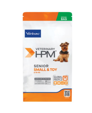Суха храна VIRBAC VETERINARY HPM SENIOR DOG SMALL & TOY за дребни породи над 10 г, 7 kg.