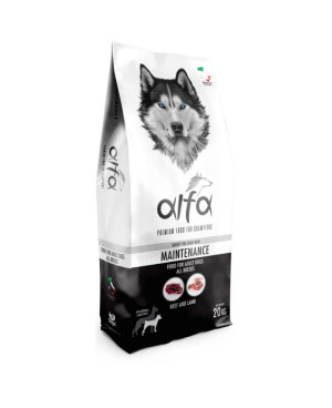 Суха храна за кучета с говеждо и агне - Alfa Dog Food  20 кг.