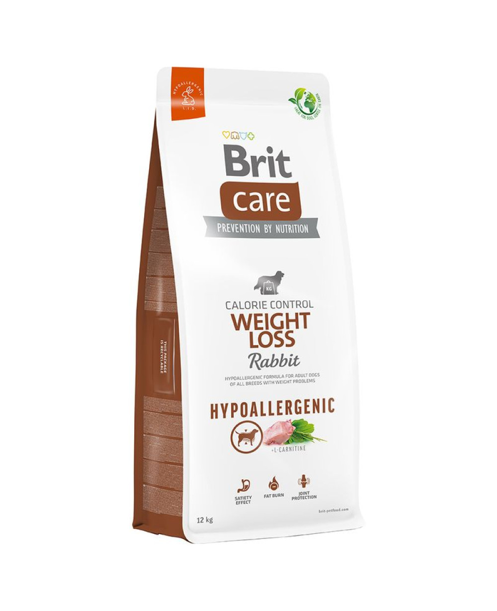 Суха храна за кучета - Brit Care Dog Hypoallergenic Weight Loss  със заешко месо 12кг.
