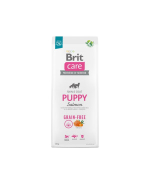 Суха храна за кучета BRIT CARE Dog Grain-free Puppy за подрастващи кученца със сьомга 12кг.