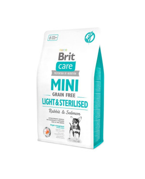 Brit Mini Light & Sterilised Rabbit- суха храна за кастрирани кучета от мини породи 7кг.