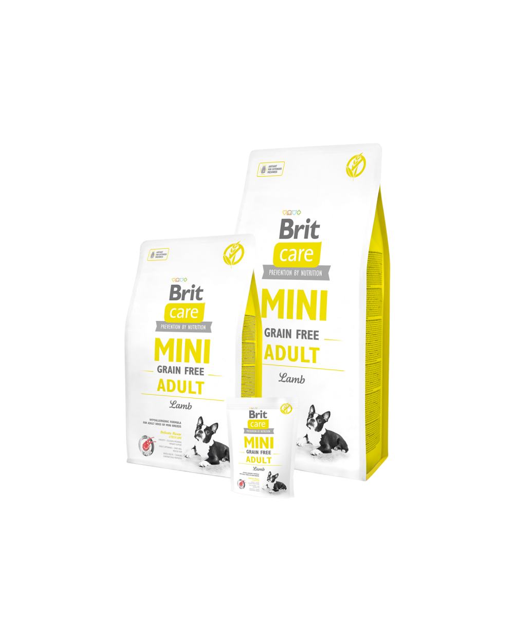 Brit Grain Free Mini Adult Lamb - суха храна за кучета от мини породи с агне 7кг.