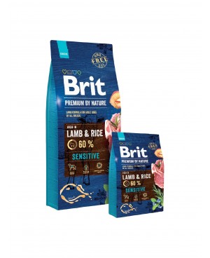 Суха храна за кучета BRIT PREMIUM SENSITIVE LAMB & RICE 15кг.