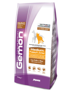 Суха храна за кучета GEMON DOG Medium/Maxi Junior с пиле и ориз 15кг. 