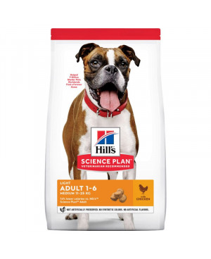 Суха храна за кучета Hill's Canine Adult Light Medium с пилешко 14кг.