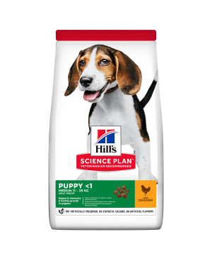 Суха храна за кучета  HILL'S Canine Puppy Medium с пиле 14кг.