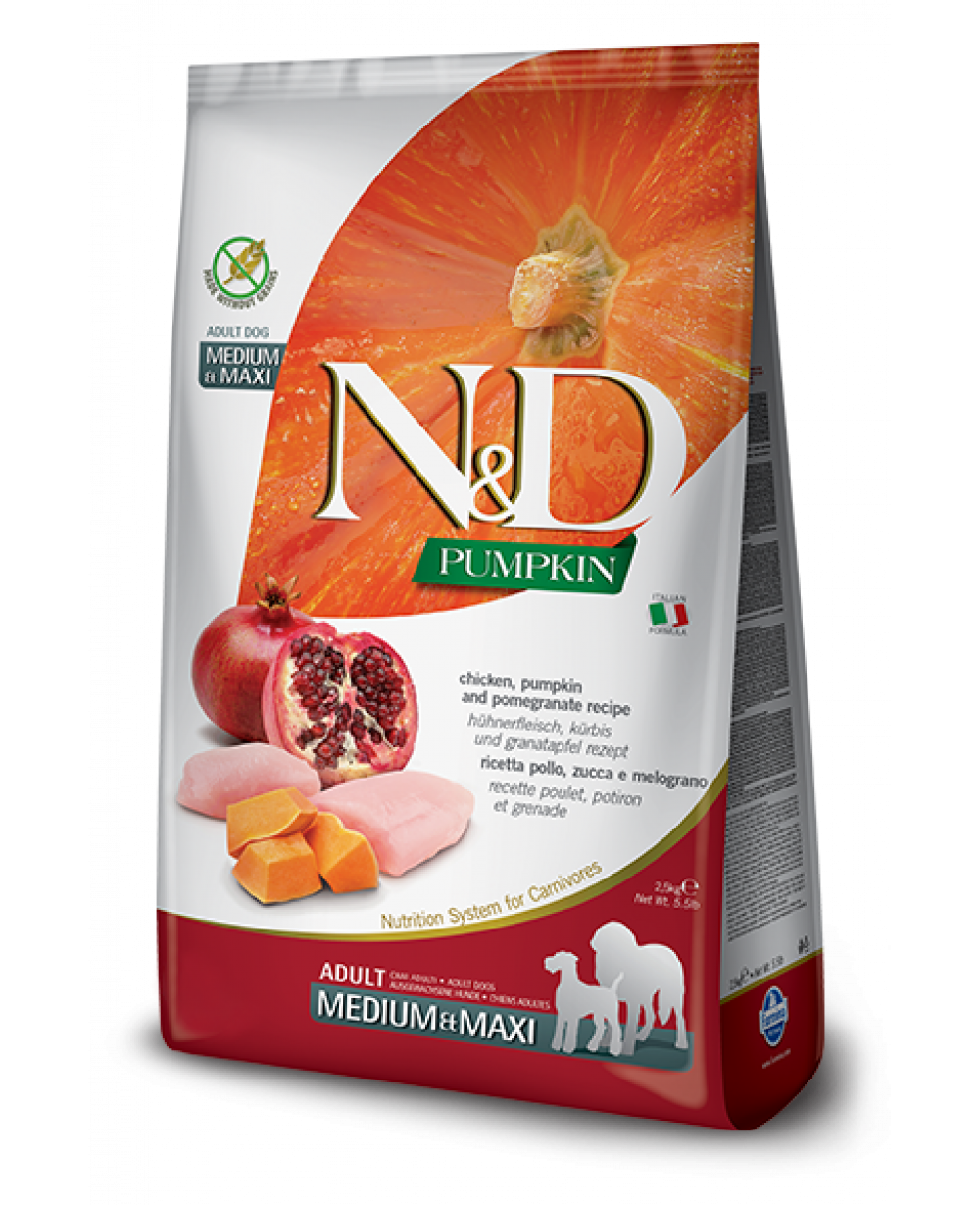 N&D Medium&Maxi Adult  12кг. с пиле, тиква и нар