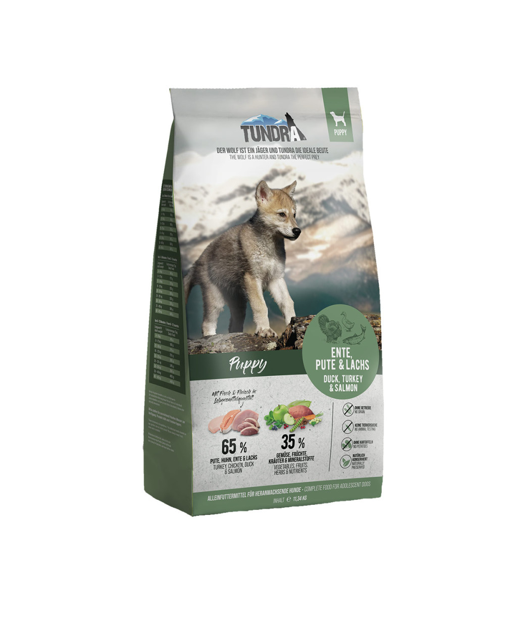 Суха храна за кучета Tundra puppy - храна за бременни, кърмещи и подрастващи кучета 11.34 кг.