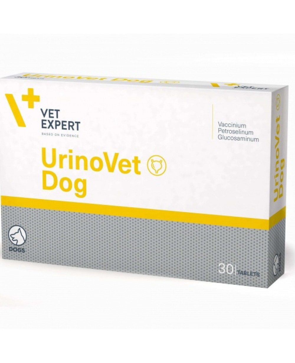 Промо цена за 2бр.-Vet Expert UrinoVet Dog 30 таб. - Добавка за кучета с уринарни проблеми 