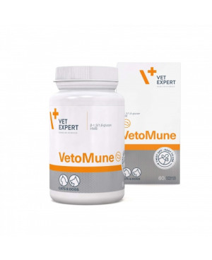 Промо цена за 2бр.Vet Expert VetoMune - Хранителна добавка за кучета и котки 60 таб.