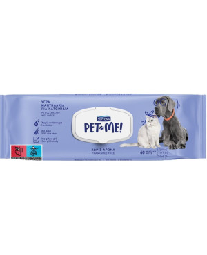 SEPTONA PET ME Мокри кърпи за почистване на домашни любимци, без аромат и алкохол 20x22 60бр.
