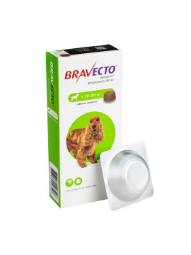 Bravecto- дъвчаща таблетка за външно обезпаразитяване за кучета с тегло 10-20кг.