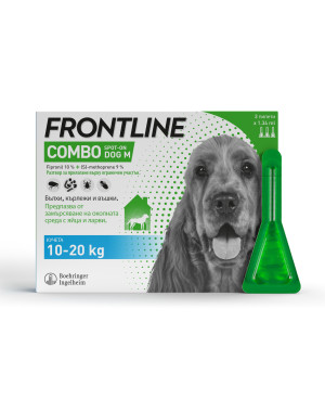 Frontline combo-Препарат за външно обезпаразитяване при кучета с тегло 10-20 кг.-1 пипета