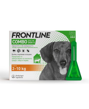 Frontline combo-Препарат за външно обезпаразитяване при кучета с тегло 2-10 кг.-1 пипета