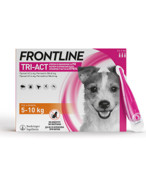 FRONTLINE TRI-ACT 5-10 кг. препарат за кучета срещу бълхи, кърлежи и летящи насекоми 1пип. 