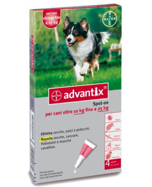 ADVANTIX-ПРЕПАРАТ СПОТ ОН - ЗА ВЪНШНО ОБЕЗПАРАЗИТЯВАНЕ ПРИ КУЧЕТА с тегло 10-25 КГ.   1 пипетa