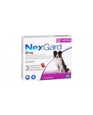 NexGard за кучета с тегло от 10-25кг - противопаразитна таблетка срещу бълхи и кърлежи 1 таб.