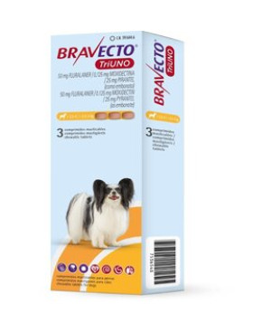 Bravecto TriUNO от 2.5кг. до 5кг. – комбинирана противопаразитна таблетка 3бр.